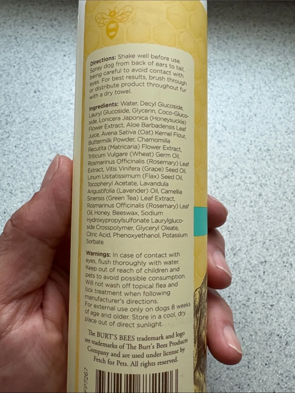 Burt's Bees Yellow Bottle Itch-Soothing Spray for Dogs